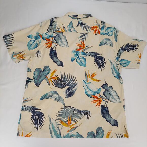 Tommy Bahama Men's Birds Eye View Tropical Hawaiian Silk Print Button Up Shirt L - Picture 4 of 6